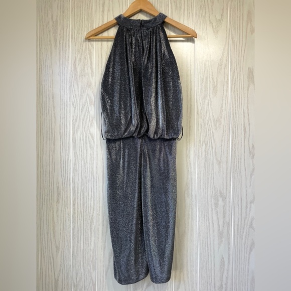 Vince Camuto Metallic Blouson Halter Dress Size 12 NWT - Picture 6 of 7